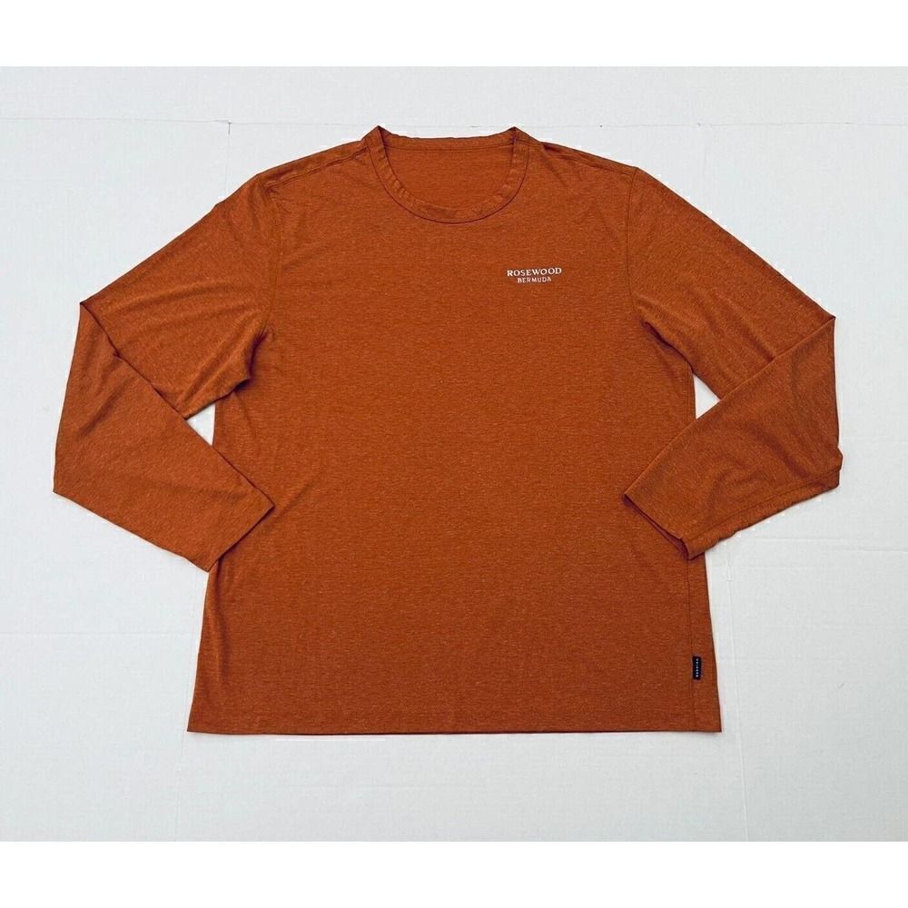 Dunning Men's Golf Long Sleeve T shirt Orange Casual Size Large